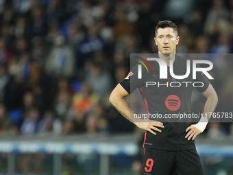 Robert Lewandowski centre-forward of Barcelona and Poland during the LaLiga match between Real Sociedad and FC Barcelona at Reale Arena on N...