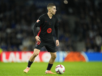 Fermin Lopez central midfield of Barcelona and Spain during the LaLiga match between Real Sociedad and FC Barcelona at Reale Arena on Novemb...