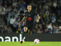 Raphinha right winger of Barcelona and Brazil during the LaLiga match between Real Sociedad and FC Barcelona at Reale Arena on November 10,...