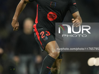 Jules Kounde centre-back of Barcelona and France during the LaLiga match between Real Sociedad and FC Barcelona at Reale Arena on November 1...