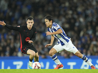 Takefusa Kubo right winger of Real Sociedad and Japan during the LaLiga match between Real Sociedad and FC Barcelona at Reale Arena on Novem...