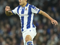 Takefusa Kubo right winger of Real Sociedad and Japan during the LaLiga match between Real Sociedad and FC Barcelona at Reale Arena on Novem...