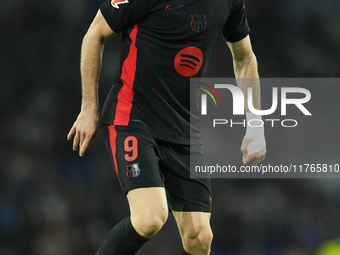 Robert Lewandowski centre-forward of Barcelona and Poland during the LaLiga match between Real Sociedad and FC Barcelona at Reale Arena on N...