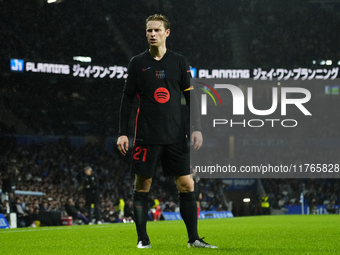 Frenkie de Jong central midfield of Barcelona and Netherlands during the LaLiga match between Real Sociedad and FC Barcelona at Reale Arena...