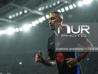 Raphinha right winger of Barcelona and Brazil during the LaLiga match between Real Sociedad and FC Barcelona at Reale Arena on November 10,...