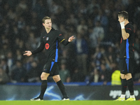 Frenkie de Jong central midfield of Barcelona and Netherlands reacts after Real Sociedad goal during the LaLiga match between Real Sociedad...