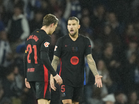 Inigo Martinez centre-back of Barcelona and Spain after Real Sociedad goal during the LaLiga match between Real Sociedad and FC Barcelona at...