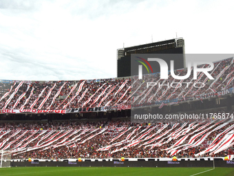 Fans of River Plate gather before the match between River Plate and Barracas Central at Estadio Mas Monumental, on November 9. (