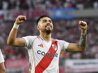 Paulo Diaz of River Plate celebrates his goal during the match between River Plate and Barracas Central at Estadio Mas Monumental, on Novemb...