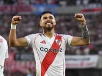 Paulo Diaz of River Plate celebrates his goal during the match between River Plate and Barracas Central at Estadio Mas Monumental, on Novemb...