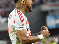 Paulo Diaz of River Plate celebrates his goal during the match between River Plate and Barracas Central at Estadio Mas Monumental, on Novemb...