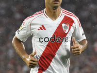 Gonzalo ''Pity'' Martinez of River Plate plays during the match between River Plate and Barracas Central at Estadio Mas Monumental, on Novem...