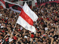 Fans of River Plate attend the match between River Plate and Barracas Central at Estadio Mas Monumental, on November 9. (