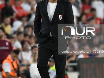 Marcelo Gallardo, head coach of River Plate, is present during the match between River Plate and Barracas Central at Estadio Mas Monumental,...