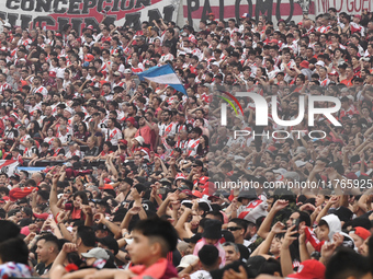 Fans of River Plate gather before the match between River Plate and Barracas Central at Estadio Mas Monumental, on November 9. (