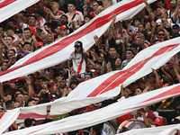 Fans of River Plate gather before the match between River Plate and Barracas Central at Estadio Mas Monumental, on November 9. (