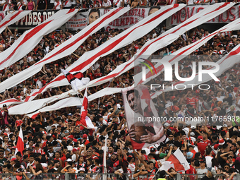 Fans of River Plate gather before the match between River Plate and Barracas Central at Estadio Mas Monumental, on November 9. (