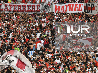 Fans of River Plate gather before the match between River Plate and Barracas Central at Estadio Mas Monumental, on November 9. (