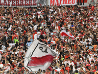 Fans of River Plate gather before the match between River Plate and Barracas Central at Estadio Mas Monumental, on November 9. (