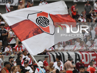 Fans of River Plate gather before the match between River Plate and Barracas Central at Estadio Mas Monumental, on November 9. (