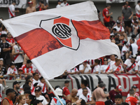 Fans of River Plate gather before the match between River Plate and Barracas Central at Estadio Mas Monumental, on November 9. (