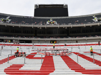 Fans of River Plate gather before the match between River Plate and Barracas Central at Estadio Mas Monumental, on November 9. (