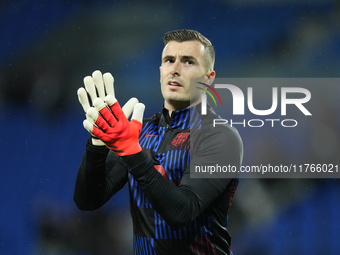 Inaki Pena goalkeeper of Barcelona and Spain during the warm-up before the LaLiga match between Real Sociedad and FC Barcelona at Reale Aren...