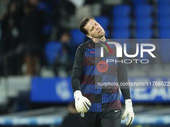 Wojciech Szczesny goalkeeper of Barcelona and Poland during the warm-up before the LaLiga match between Real Sociedad and FC Barcelona at Re...