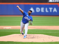 Los Tigres del Licey starting pitcher Lisalverto Bonilla #66 throws during the first inning of a baseball game against Las Aguilas Cibaenas...