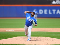 Los Tigres del Licey starting pitcher Lisalverto Bonilla #66 throws during the first inning of a baseball game against Las Aguilas Cibaenas...