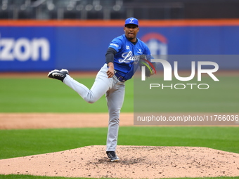 Los Tigres del Licey pitcher Carlos Contreras #69 throws during the third inning of a baseball game against Las Aguilas Cibaenas at Citi Fie...