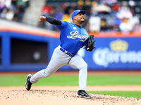 Los Tigres del Licey pitcher Carlos Contreras #69 throws during the third inning of a baseball game against Las Aguilas Cibaenas at Citi Fie...