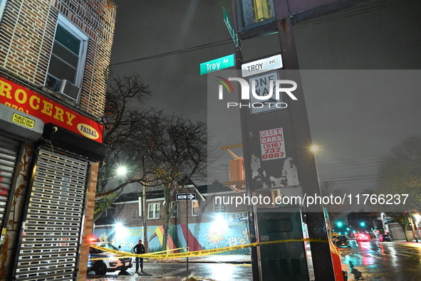 A 16-year-old boy is shot in the East Flatbush section of Brooklyn, New York, United States, on November 11, 2024. On Monday morning at appr...