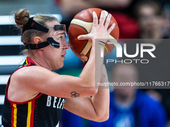 Elise Ramrtte in action during the FIBA 2025 European Women's Basketball Championship Qualifiers Group C match between Poland and Belgium at...