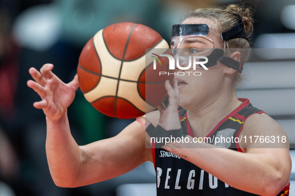 Elise Ramrtte in action during the FIBA 2025 European Women's Basketball Championship Qualifiers Group C match between Poland and Belgium at...