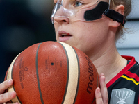 Elise Ramrtte in action during the FIBA 2025 European Women's Basketball Championship Qualifiers Group C match between Poland and Belgium at...