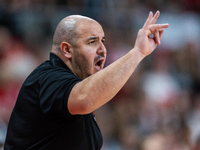 Rachid Meziane in action during the FIBA 2025 European Women's Basketball Championship Qualifiers Group C match between Poland and Belgium a...