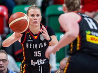 Julie Vanloo in action during the FIBA 2025 European Women's Basketball Championship Qualifiers Group C match between Poland and Belgium at...