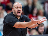 Rachid Meziane in action during the FIBA 2025 European Women's Basketball Championship Qualifiers Group C match between Poland and Belgium a...