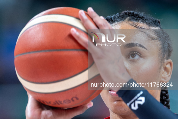 Maxuela Lisowa Mbaka in action during the FIBA 2025 European Women's Basketball Championship Qualifiers Group C match between Poland and Bel...