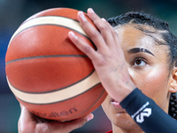 Maxuela Lisowa Mbaka in action during the FIBA 2025 European Women's Basketball Championship Qualifiers Group C match between Poland and Bel...