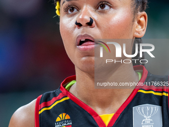 Maxuela Lisowa Mbaka in action during the FIBA 2025 European Women's Basketball Championship Qualifiers Group C match between Poland and Bel...