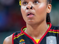 Maxuela Lisowa Mbaka in action during the FIBA 2025 European Women's Basketball Championship Qualifiers Group C match between Poland and Bel...