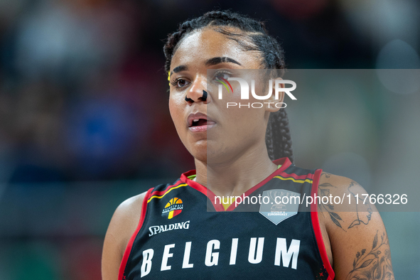 Maxuela Lisowa Mbaka in action during the FIBA 2025 European Women's Basketball Championship Qualifiers Group C match between Poland and Bel...