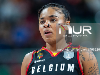 Maxuela Lisowa Mbaka in action during the FIBA 2025 European Women's Basketball Championship Qualifiers Group C match between Poland and Bel...