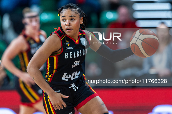 Maxuela Lisowa Mbaka in action during the FIBA 2025 European Women's Basketball Championship Qualifiers Group C match between Poland and Bel...