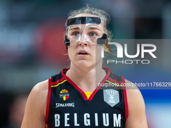 Elise Ramrtte in action during the FIBA 2025 European Women's Basketball Championship Qualifiers Group C match between Poland and Belgium at...