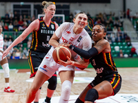 Anna Makurat and Maxuela Lisowa Mbaka in action during the FIBA 2025 European Women's Basketball Championship Qualifiers Group C match betwe...