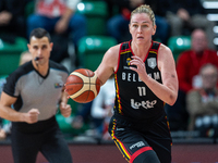 Emma Meesseman in action during the FIBA 2025 European Women's Basketball Championship Qualifiers Group C match between Poland and Belgium a...