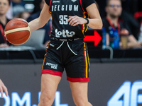 Julie Vanloo in action during the FIBA 2025 European Women's Basketball Championship Qualifiers Group C match between Poland and Belgium at...